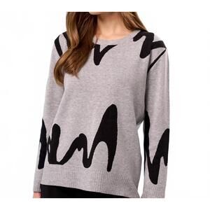 NEW FRENCH KYSS scoop neck sweater in slate/black